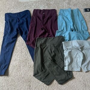 Danskin leggings and Nike shorts